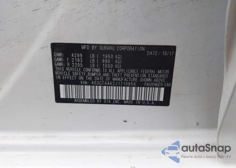 2018 Subaru Impreza 2.0I из США, поврежденный, VIN 4S3GTAA62J1715856